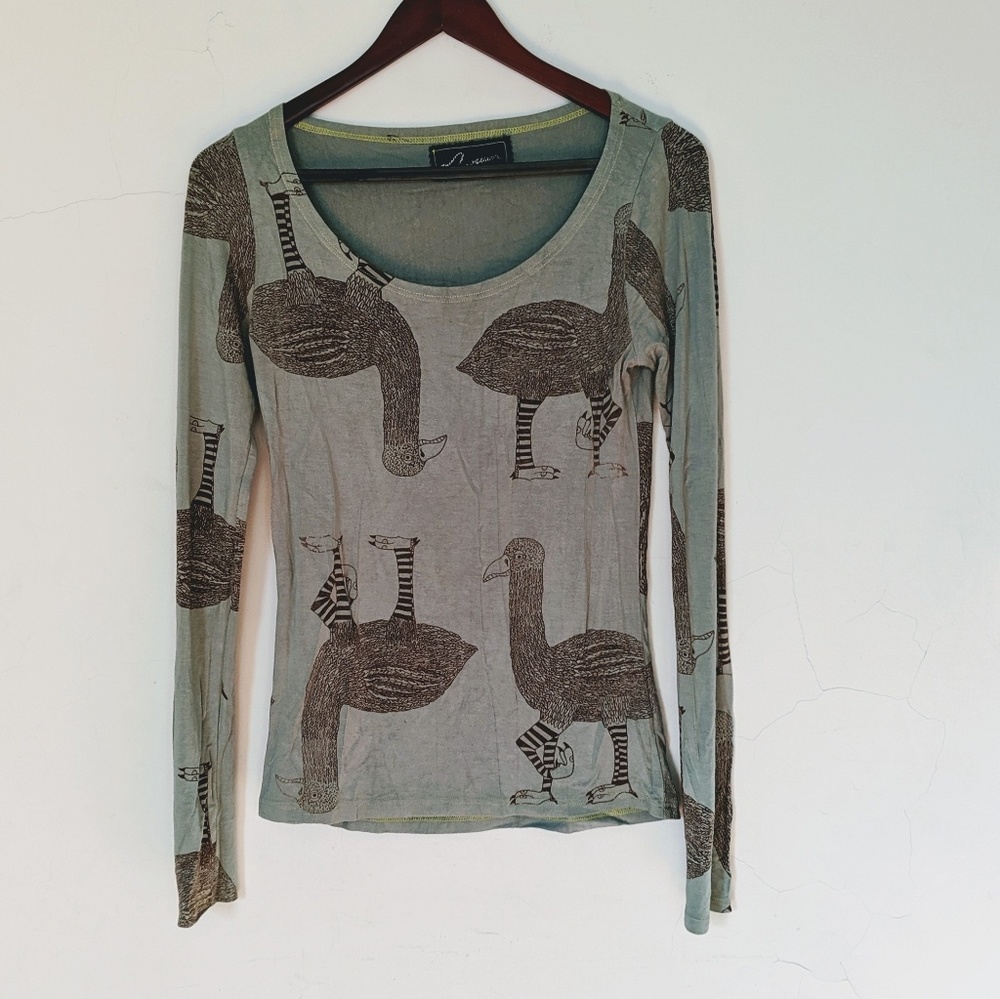 Long sleeved screen printed monster shirt